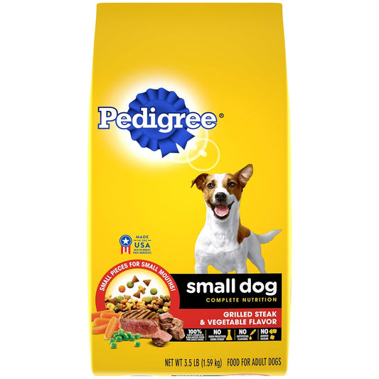 PEDIGREE Small Dog Complete Nutrition Small Breed Adult Dry Dog Food Grilled Steak and Vegetable Flavor Dog Kibble