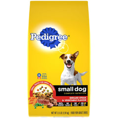 PEDIGREE Small Dog Complete Nutrition Small Breed Adult Dry Dog Food Grilled Steak and Vegetable Flavor Dog Kibble