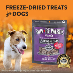 Northwest Naturals Raw Rewards Freeze-Dried Pork Heart Treats for Dogs and Cats - Bite-Sized Pieces - Healthy, 1 Ingredient, Human Grade Pet Food, All Natural, Proudly Made in USA