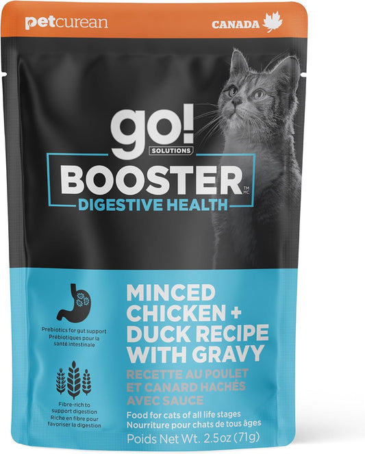 Go! Solutions Booster Digestive Health, Grain-Free Wet Cat Food Topper , 2.5 oz Pouch