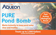 Aqueon Pure Outdoor Pond Water Natural Cleaning Bomb for Reducing Ammonia and Nitrite, for Up to 2,500 Gallons