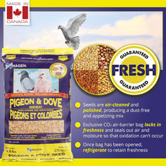 Hagen Pigeon & Dove Seed, Original Formula Bird Food, 6 lb Bag – Nutritionally Complete Seed Mix with Vitamins & Minerals – Wild & Captive Bird Diet – Insect-Resistant Air-Tight Packaging