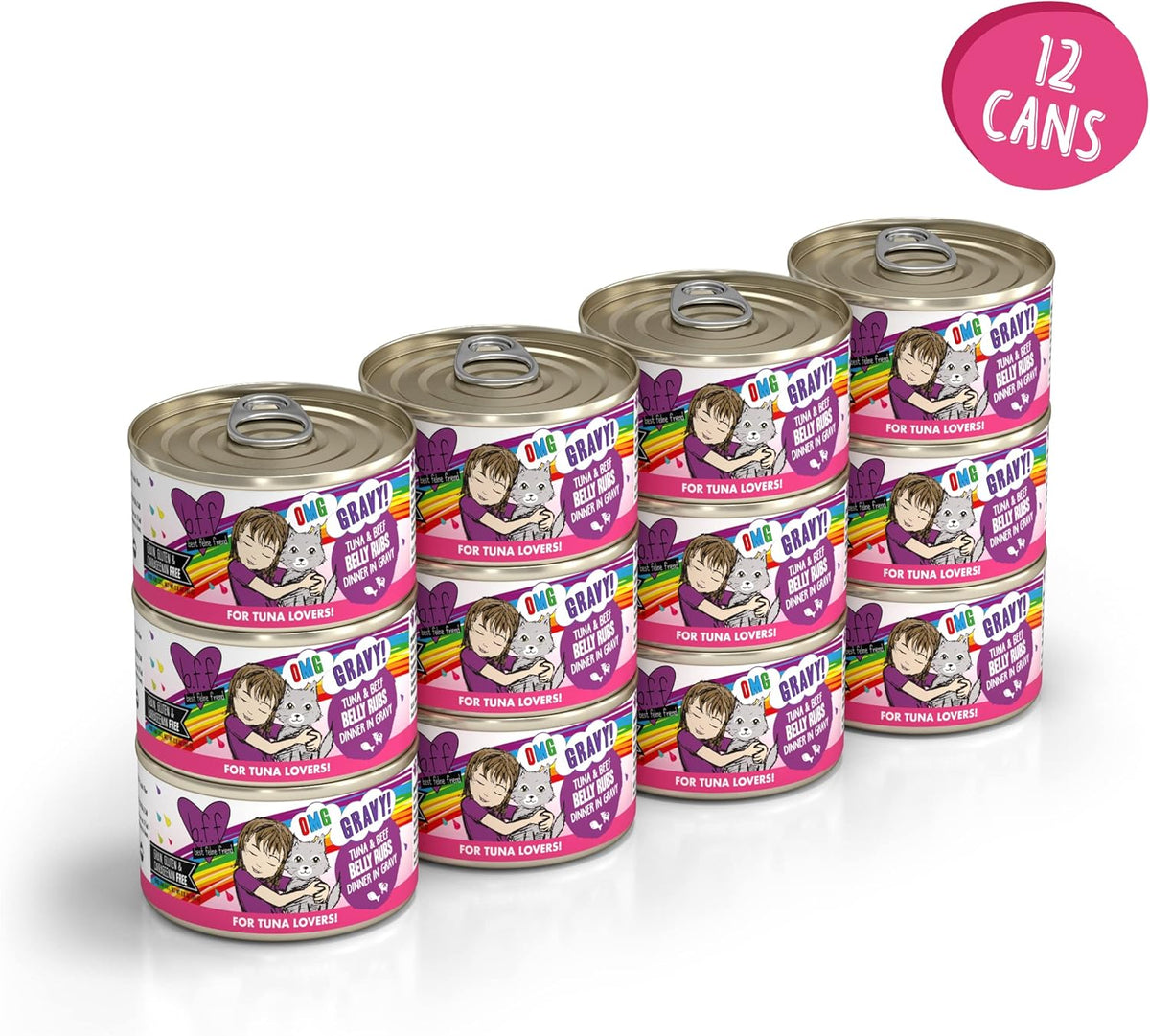 Weruva B.F.F. OMG - Best Feline Friend Oh My Gravy!, Tuna & Beef Belly Rubs with Tuna & Beef