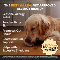 Pet Honesty Allergy Skin Health - Allergy Itch Relief, Fish Oil for Dogs, Probiotics for Healthy Skin, Shiny Coats, Helps Reduce Normal Shedding, Soft Chews for Healthy Skin & Coat - 90 Ct (Salmon)