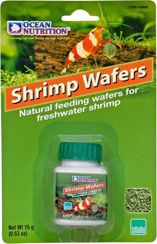 Ocean Nutrition Shrimp Wafers - Sinking Shrimp Food for Freshwater Shrimp Tank (Neocaridina, Caridina, Ghost Shrimp Live, Amano, Cherry) - Enriched with Essential Vitamins & Proteins - 0.53 oz (15 g)