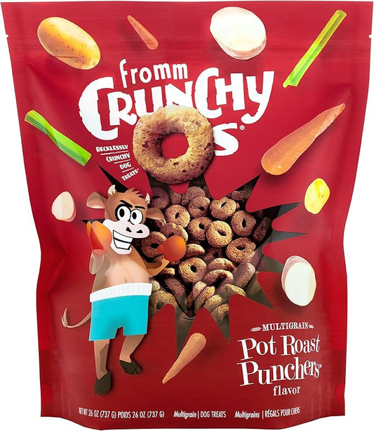 Fromm Crunchy Os Pot Roast Punchers Dog Treats - Premium Crunchy Dog Treats - Beef Recipe