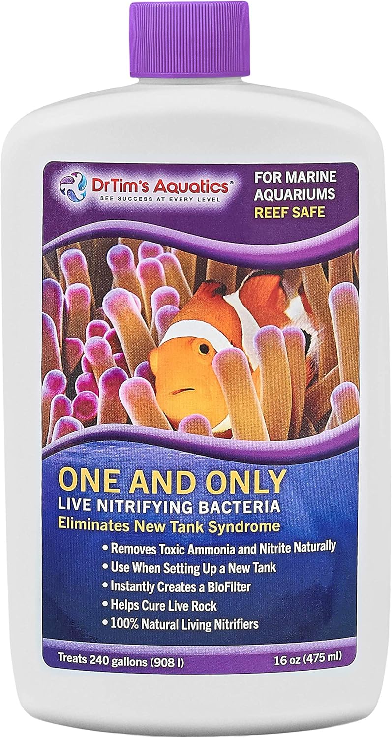 DrTim’s Aquatics One & Only Live Nitrifying Solution – for Reef, Nano & Seahorse Aquariums – Helps Establish Healthy Aquarium Environment