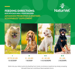 NaturVet Scoopables Advanced Probiotics for Dogs - Chewable Dog Probiotics & Digestive Enzymes - Support a Healthy Gut for Your Pet - Hickory Smoked Bacon Flavor