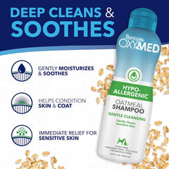 TropiClean OxyMed Hypoallergenic Dog Shampoo for Allergies and Itching, Skin Soothing Shampoo for Pets with Sensitive Skin