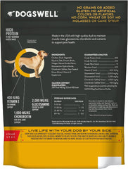 DOGSWELL Jerky Hip and Joint Dog Treats Grain Free Made in USA Only, Glucosamine and Chondroitin, Duck