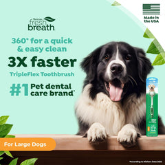 TropiClean Fresh Breath TripleFlex Toothbrush for Large Dogs  | 360-Degree Toothbrush |