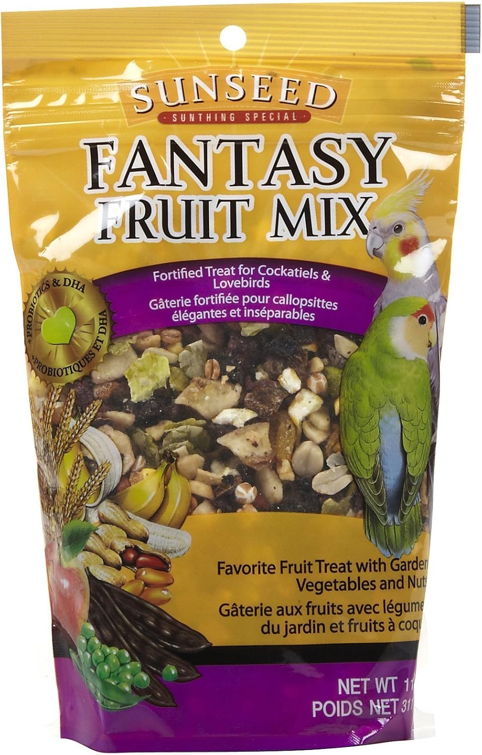 Sun Seed Company BSS59305 Fantasy Fruit Mix Cockatiel Treats Pouch, 11-Ounce