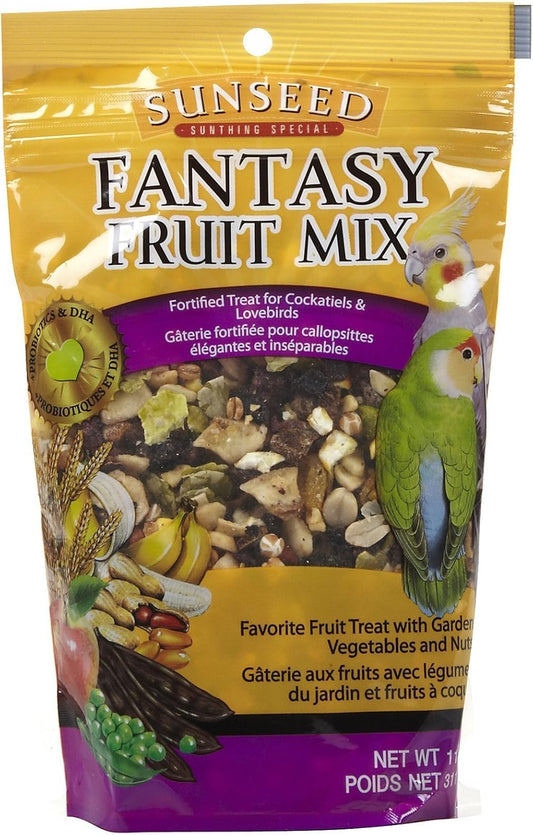 Sun Seed Company BSS59305 Fantasy Fruit Mix Cockatiel Treats Pouch, 11-Ounce