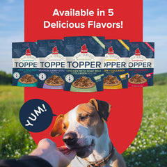 PLATO Pet Treats Dog Food Toppers - Air-Dried Dog Food Toppers for Dry Food - with Collagen to Support Skin and Coat Health - Goat Milk & Collagen Recipe