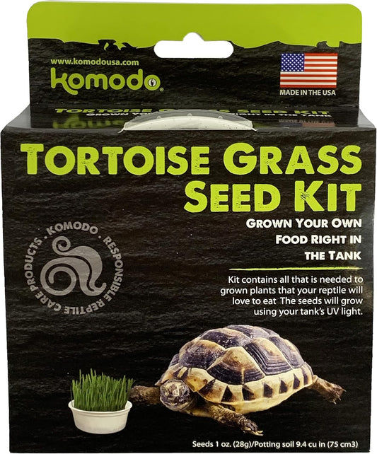 Komodo Grow Your Own Tortoise Grass Seed Kit | Grows Year Round | Fresh Addition for Tortoises Diet