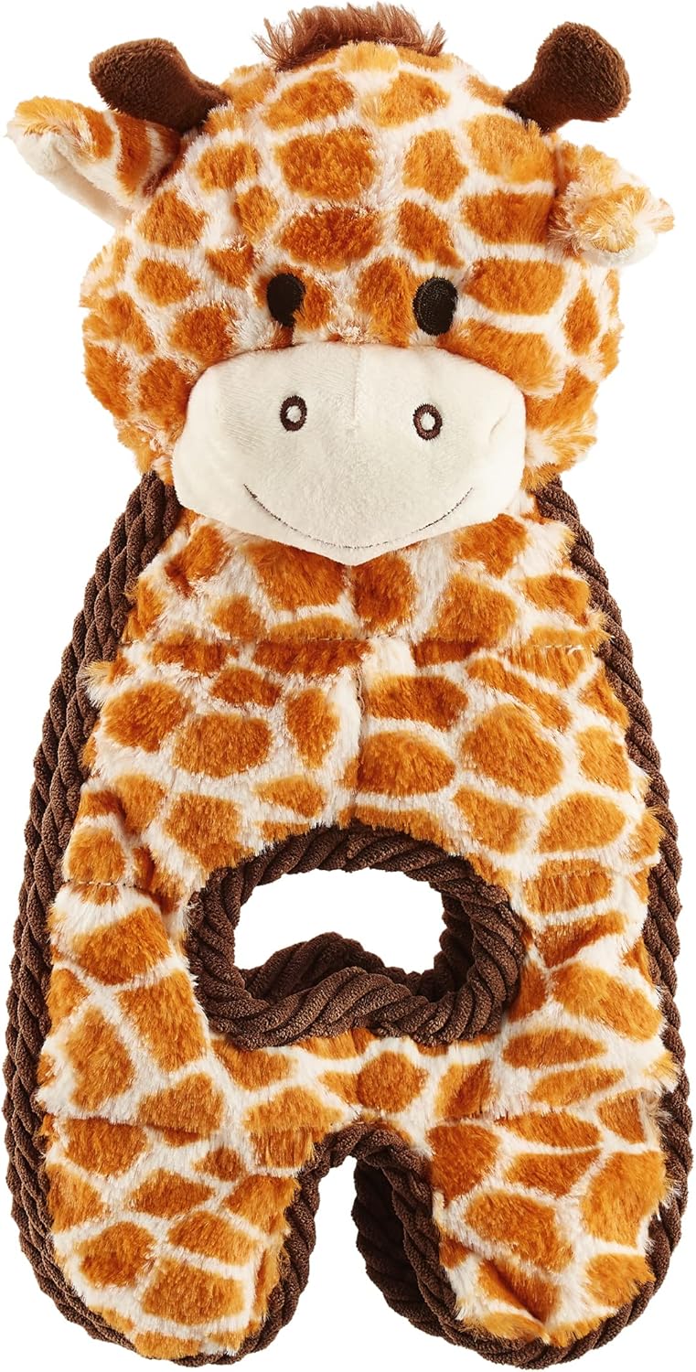 Outward Hound by Charming Pet Cuddle Tugs Giraffe Plush Squeaky Dog Toy