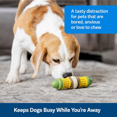PetSafe Busy Buddy Cravin’ Corncob Dog Toys – Treat Ring Holding Chew Toy – BPA Free Rubber – Butter Scented – Interactive Pet Puzzle for Boredom or Separation Anxiety – Small to MediumDogs