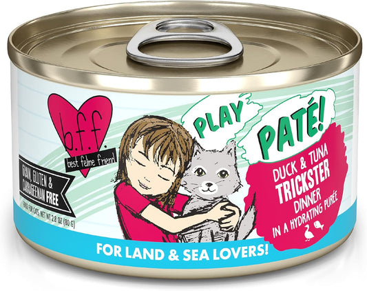Weruva B.F.F. Play - Best Feline Friend Paté Lovers, Aw Yeah!, Duck & Tuna Trickster with Duck & Tuna