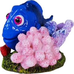 Disney Penn-Plax - Officially Licensed Disney's Finding NEMO Aquarium Ornament - Dory with Pink & Purple Coral - Mini Sized 1.6" Tall