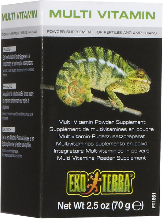 Exo Terra Multi Vitamin Powder Supplement for Reptiles & Amphibians - Balanced Blend of Vitamins, Minerals, Amino Acids & Trace Elements - Supports Growth, Reproduction & Vital Functions 2.5 oz