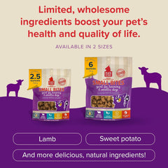 PLATO Pet Treats Small Bites - Air-Dried Training Treats for Dogs - Supports Healthy Digestion - Limited Ingredients - Lamb
