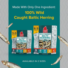 PLATO Pet Treats Fish Dog Treats - Air-Dried, Single Ingredient Dog Treat - with Omega 3 & 6 Fatty Acids to Support Skin and Coat - 100% Whole Fish - Wild Caught Baltic Herring Dog Treats