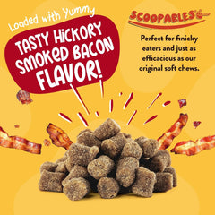 NaturVet Scoopables Advanced Probiotics for Dogs - Chewable Dog Probiotics & Digestive Enzymes - Support a Healthy Gut for Your Pet - Hickory Smoked Bacon Flavor