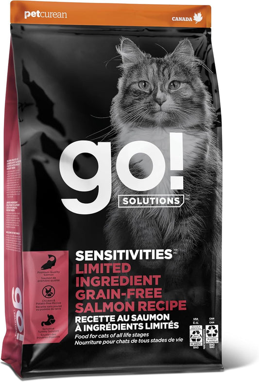 Go! Solutions Sensitivities Limited Ingredient, Grain-Free Dry Cat Food, Salmon Recipe for Sensitive Stomach