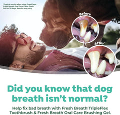 TropiClean Fresh Breath TripleFlex Toothbrush for Large Dogs  | 360-Degree Toothbrush |