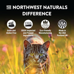 Northwest Naturals Freeze-Dried Beef & Trout Cat & Kitten Food, Bite-Sized Nibbles, Healthy, Limited, Human-Grade Ingredients, All-Natural, High-Protein Raw Diet, Complete & Balanced, Grain-Free 11 oz