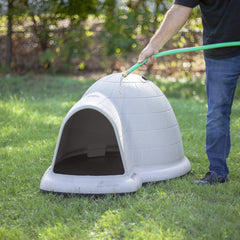 Petmate Medium Dog House Outdoor Weatherproof - Indigo Igloo Dog House, 90% Recycled, Made in USA