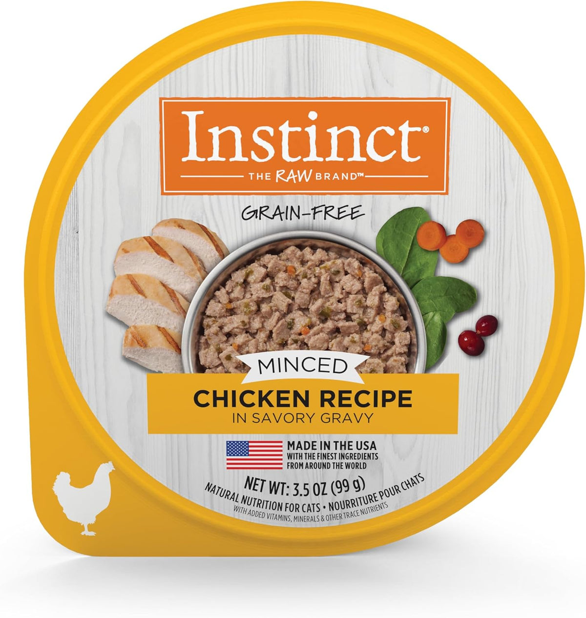 Instinct Original Minced Natural Wet Cat Food, Grain Free Recipe - Real Chicken
