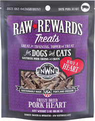 Northwest Naturals Raw Rewards Freeze-Dried Pork Heart Treats for Dogs and Cats - Bite-Sized Pieces - Healthy, 1 Ingredient, Human Grade Pet Food, All Natural, Proudly Made in USA