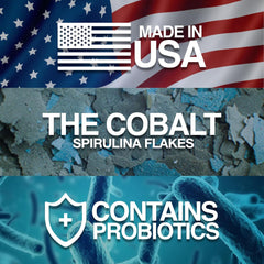 Cobalt Aquatics Spirulina Flakes with Blue Flakes, 1.2 oz - Premium Fish Food for Health & Vitality - Perfect for Freshwater & Marine Aquariums