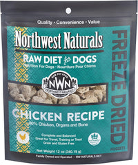 Northwest Naturals Freeze-Dried Chicken Dog Food - Bite-Sized Nuggets - Grain-Free, High-Protein, Raw Diet, Human-Grade Ingredients, All Natural, Healthy & Nutritious, Proudly Made in USA,