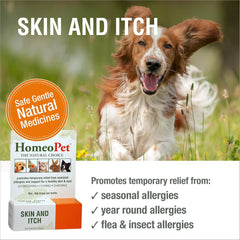 HomeoPet Skin and Itch, Safe and Natural Itch Relief for Dogs and Cats, Coat and Skin Soother for Pets, 15 Milliliters