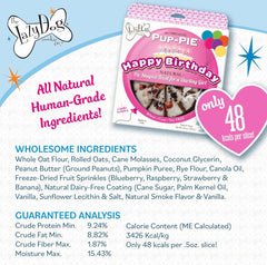 The Lazy Dog Cookie Co. Original Pup-Pie, Happy Birthday for A Darling Girl, Dog Birthday Treat, Pre-Sliced into 10 Dog Biscuits, Made in USA, 6 in., 5 oz. (Pack of 1)