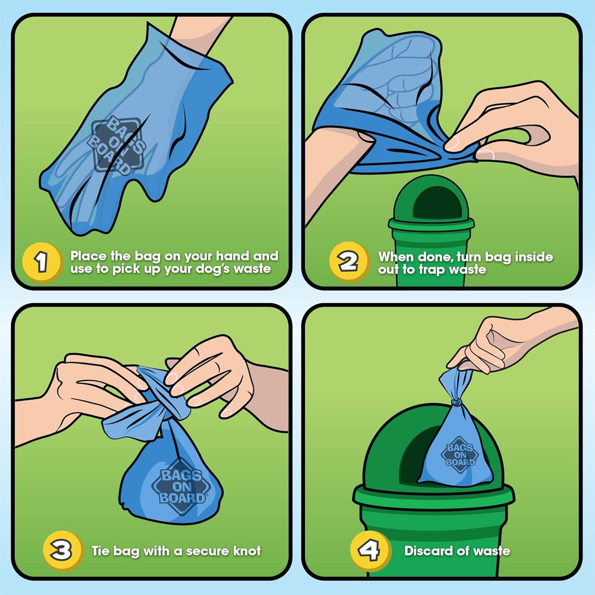 HERO PET Dog Poop Bags | Strong, Leak Proof Dog Waste Bags | 9 x14 Inches, 315 Blue Bags
