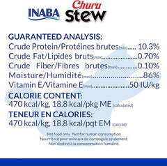 INABA Churu Stew for Cats, Broth Gelée with Shredded Chicken Side Dish Pouch with Vitamin E, Chicken with Salmon Recipe