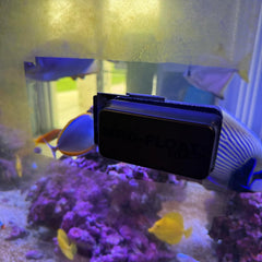 Large Black Stealth Glass Magnet Aquarium Scraper Cleaner with Blade - Floating Magfloat Magnetic Cleaning Tool