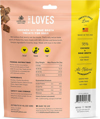 Farmland Traditions Tiny Loves Jerky Trainer Treats for Dogs w/Bone Broth (Chicken)