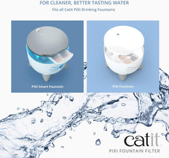 Catit PIXI Cat Drinking Fountain Original Filter, Official Replacement Triple Action Water Filter , White