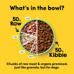 Animals Like Us - RawMix50 Premium Freeze-Dried Raw Grass-Fed Lamb Recipe Dog Food, Protein Rich, Includes Kibble, Non-GMO, No Wheat or Corn