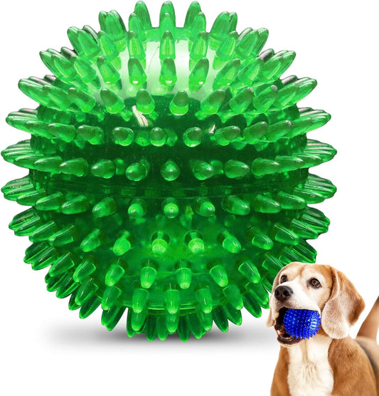 PetSport Gorilla Ball Scented - Squeaky Dog Chew Toys for Aggressive Chewers, Spiky, Durable, Light & Bouncy, Assorted Colors for All Dogs 1ea