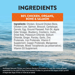 Northwest Naturals Freeze-Dried Chicken & Salmon Dog Food - Bite-Sized Nuggets - Grain-Free, High-Protein, Raw Diet, Human-Grade, Limited Ingredients, All Natural, Omega-3 for Skin & Coat