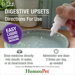 HomeoPet Feline Digestive Upsets, Safe and Natural Cat Digestive Support, 15 Milliliters