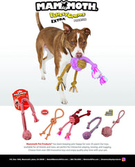Mammoth Pet Products Extra Flossy Webbing Ball w/Fling Handle Dog Toy,