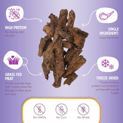 Health Extension Pure Bison Bite Treats for Dogs(127g) – Single Ingredient, Grain-Free, High-Protein Snacks for All Breeds & Ages