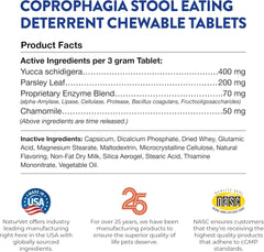 NaturVet – Coprophagia Stool Eating Deterrent Plus Breath Aid | Deters Dogs from Consuming Stool | Enhanced with Breath Freshener, Enzymes & Probiotics | 60 Chewable Tablets