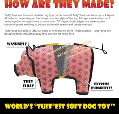 TUFFY - World's Tuffest Soft Dog Toy- Zoo Elephant -Multiple Layers. Made Durable, Strong & Tough. Interactive Play (Tug, Toss & Fetch). Machine Washable & Floats. (Regular)